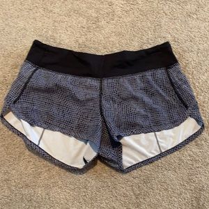 Black/white LuLu Speed Shorts